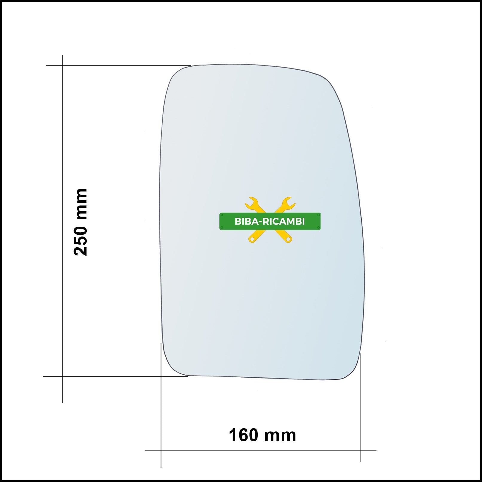 Vetro Specchio Retrovisore Lato DX Compatibile Per Renault Master III (JV) dal 2010> BIBA-RICAMBI