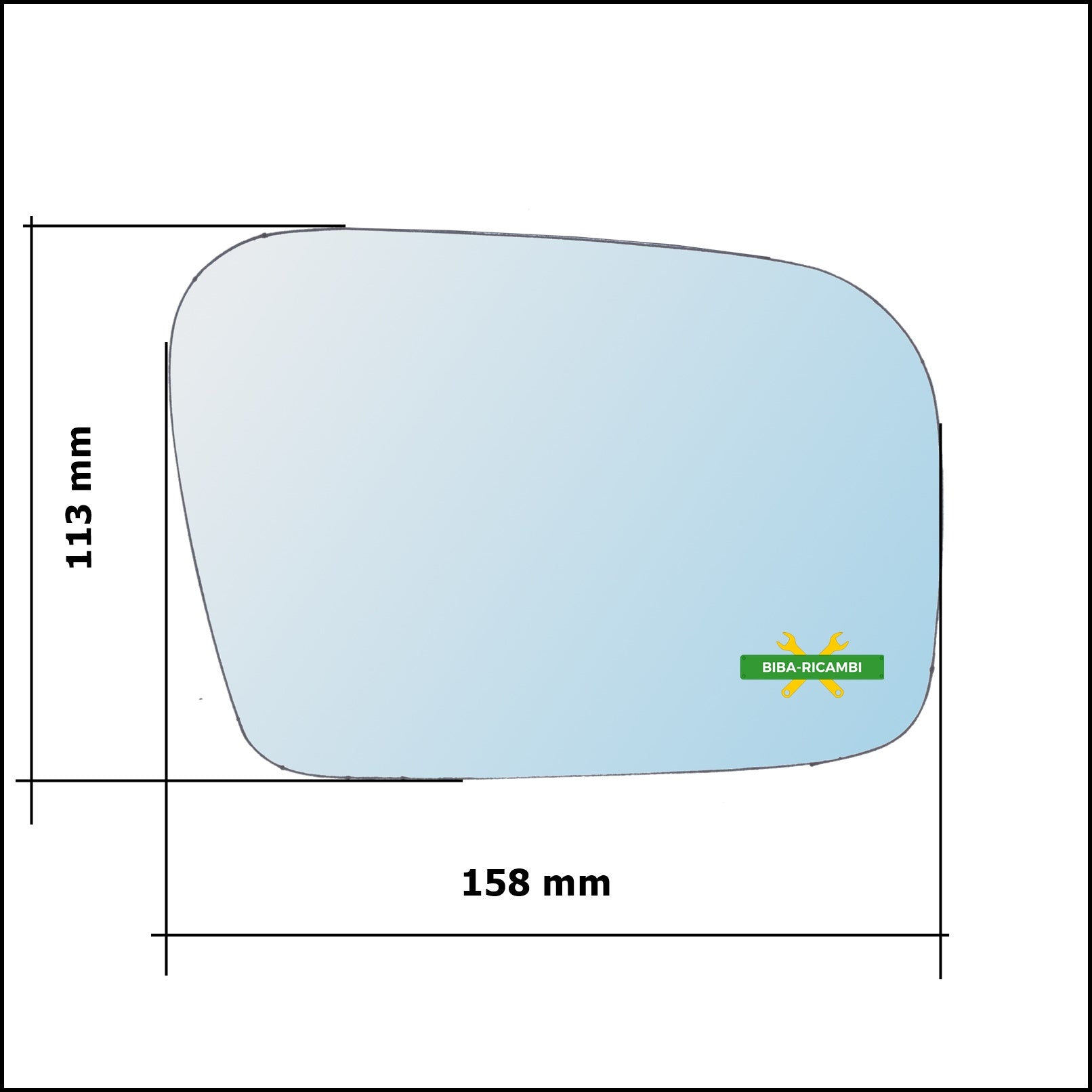 Vetro Specchio Retrovisore Cromato Lato Sx-Guidatore Per Subaru Outback II (BL,BP) dal 2003-2010 BIBA-RICAMBI