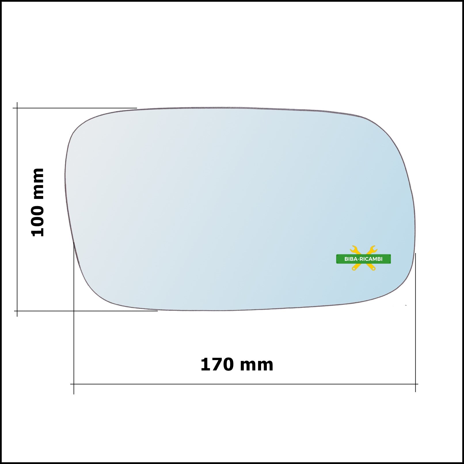 Vetro Specchio Retrovisore Cromato Lato Sx-Guidatore Per Subaru Legacy II (BD,BG) dal 1994-1999 BIBA-RICAMBI