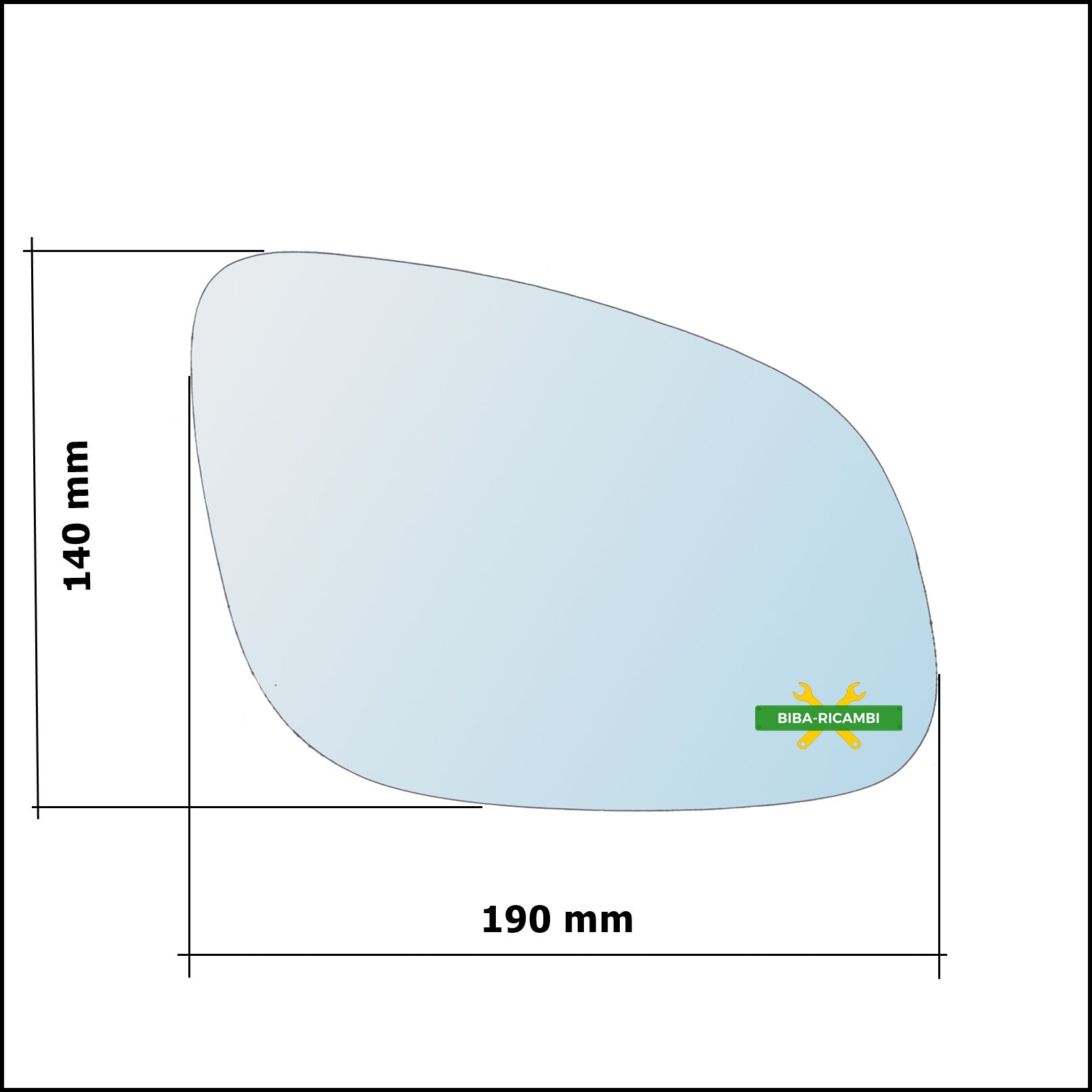 Vetro Specchio Retrovisore Cromato Lato Dx-Passeggero Per Porsche Cayenne I (9PA) solo dal 2003-2009 BIBA-RICAMBI