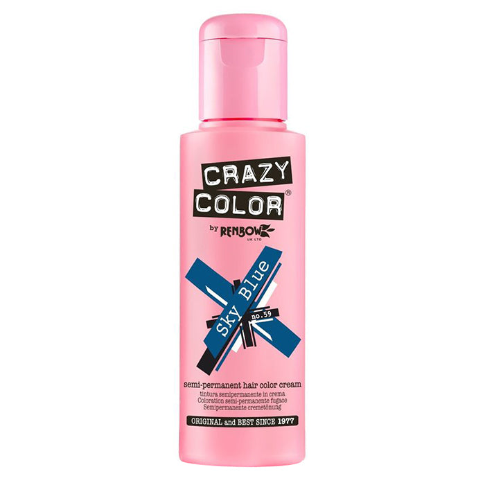 CRAZY COLOR SEMI-PERMANENT HAIR COLOR CREAM SKY BLUE 59 - BIBA-RICAMBI