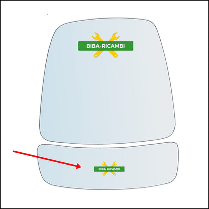 Specchietto Inferiore Retrovisore Lato Sx-Guidatore Per Kia K2500 dal 2001&gt; BIBA-RICAMBI