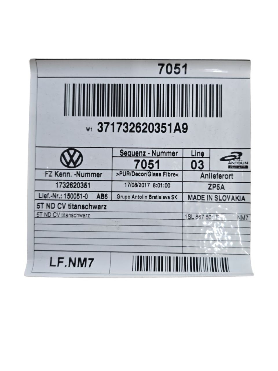 Sottotetto / Cielo Volkswagen Up ( 2013 - 2023 ) Cod : 195066740-033