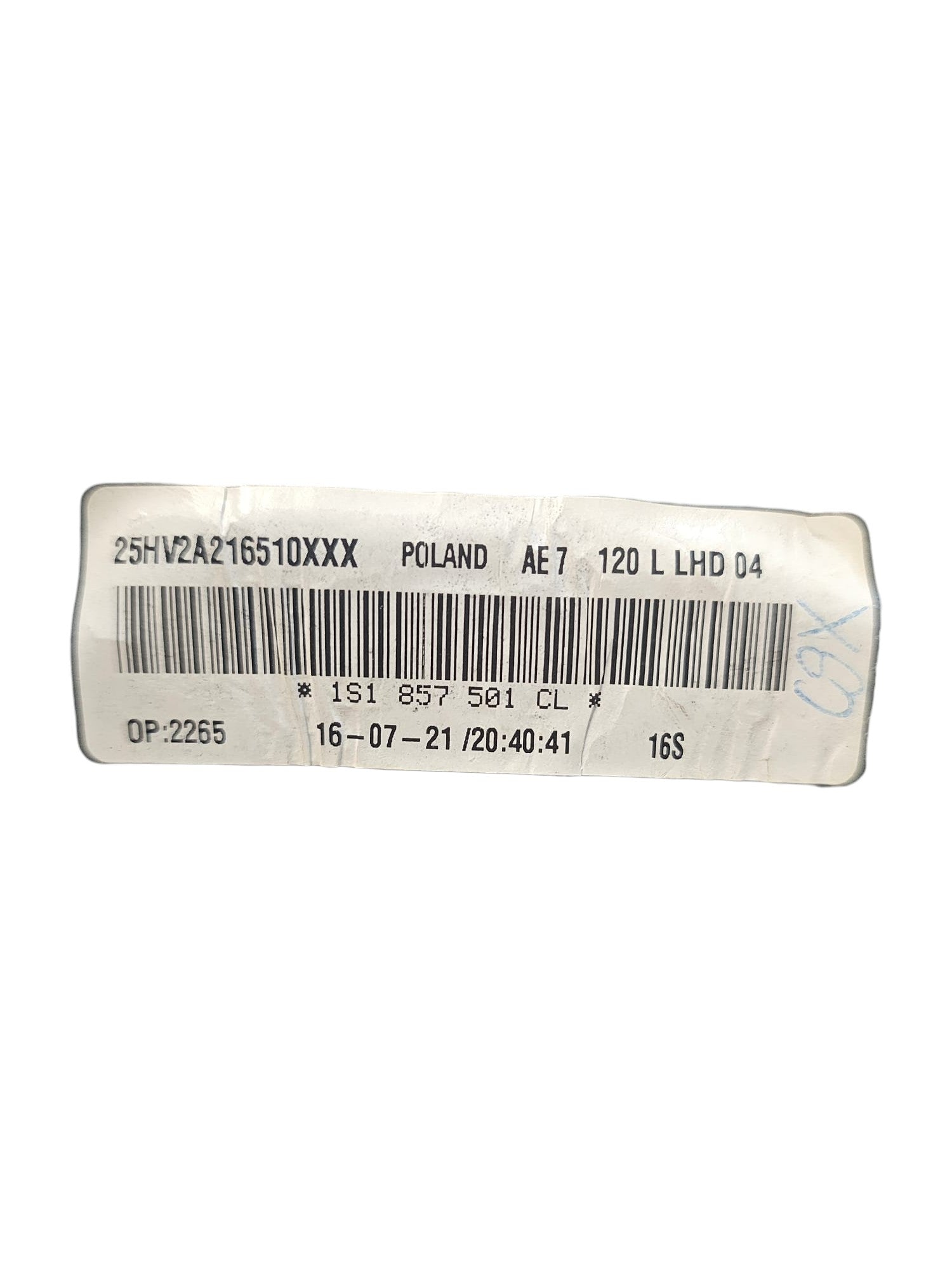 Specchio / Specchietto Elettrico Sinistro 10 Pin Volkswagen Up Cod:1S1857501CL (2011-2024)
