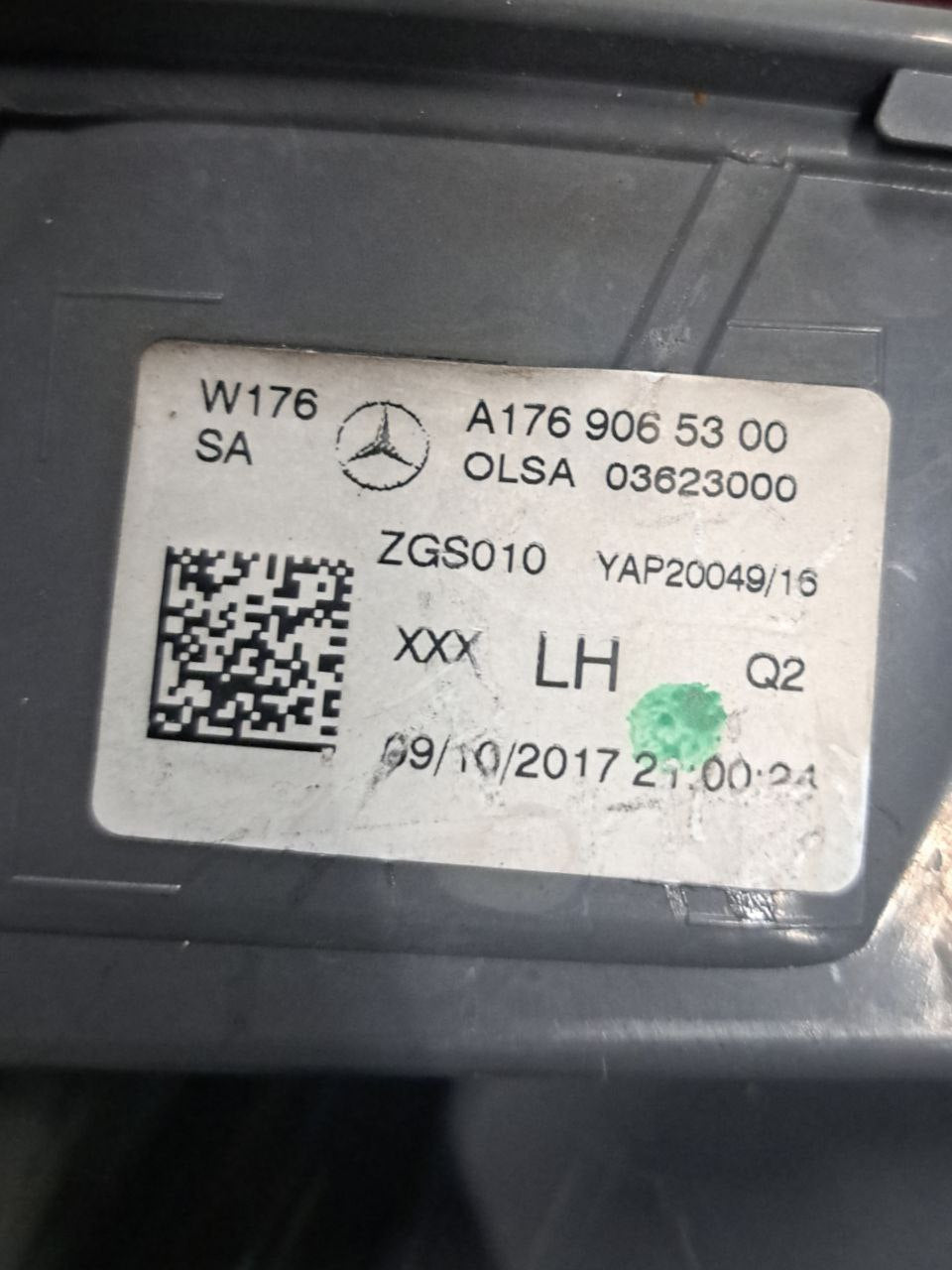 Stop / Fanale esterno posteriore Sinistro SX Mercedes Classe A W176 COD:A1769065300 (2019) Full led