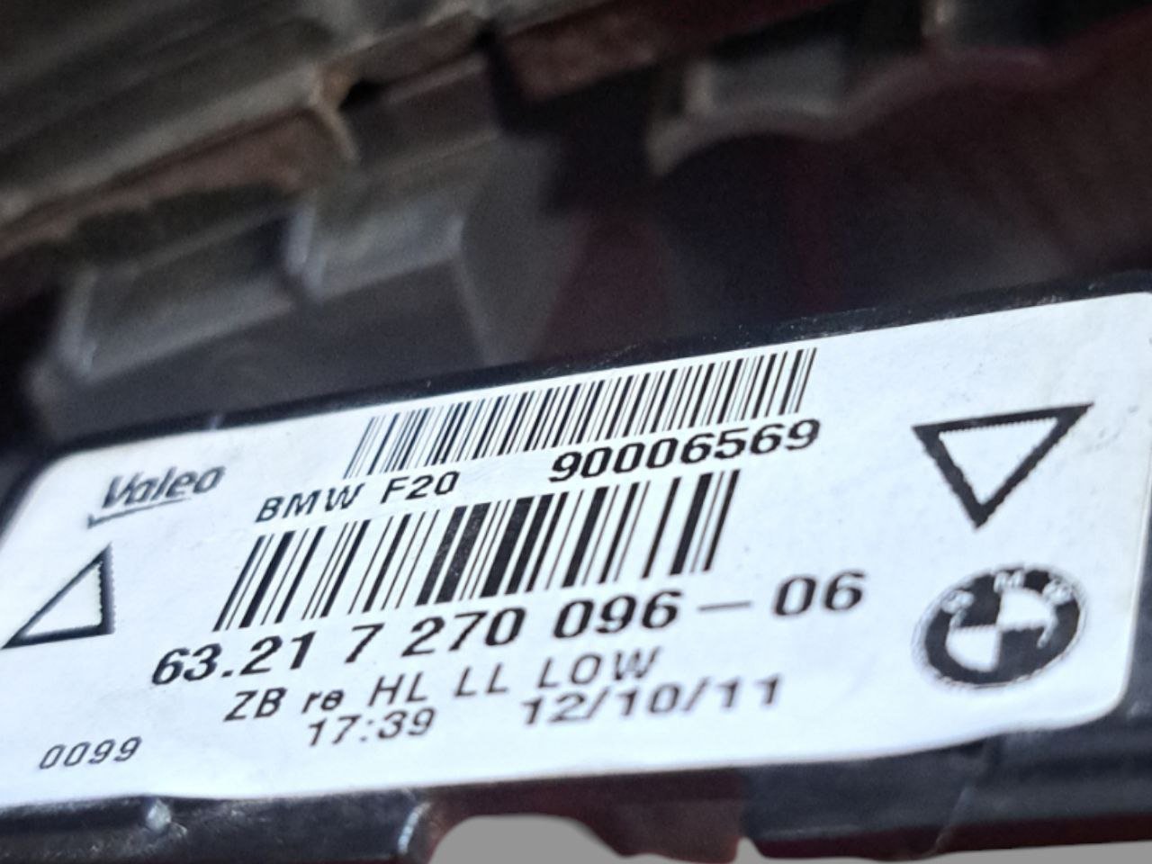 Stop / Fanale Posteriore esterno destro dx alogeno Bmw Serie 1 F20 5p ( 2011 - 2019 ) COD:63217270096