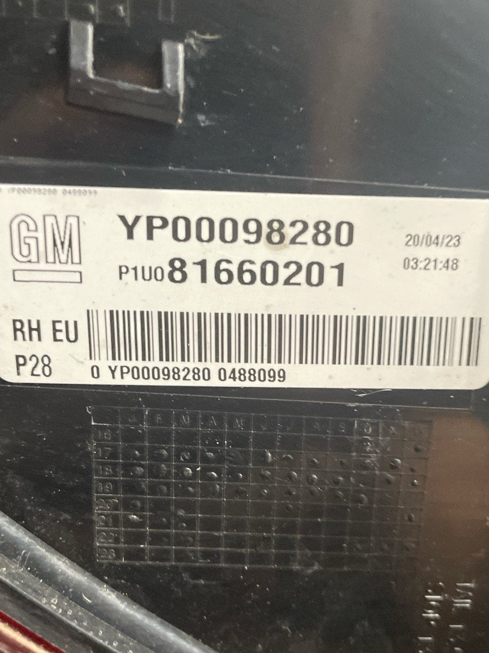 Stop/Fanale esterno Posteriore Destro Led Opel Grandland X cod:81660201 (2017>)