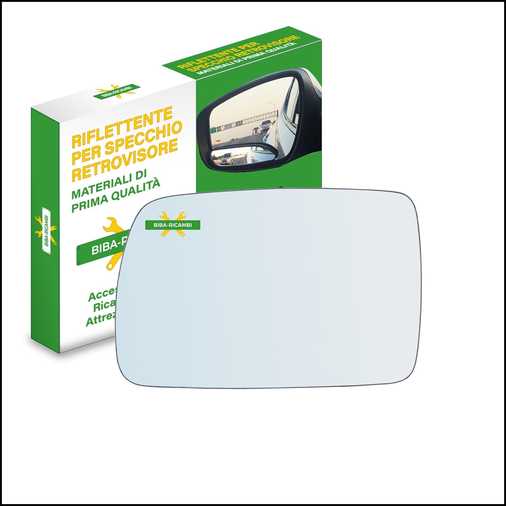 Vetro Specchio Retrovisore Lato Sx-Guidatore Per Kia Picanto I (SA) dal 2004-2008 BIBA-RICAMBI