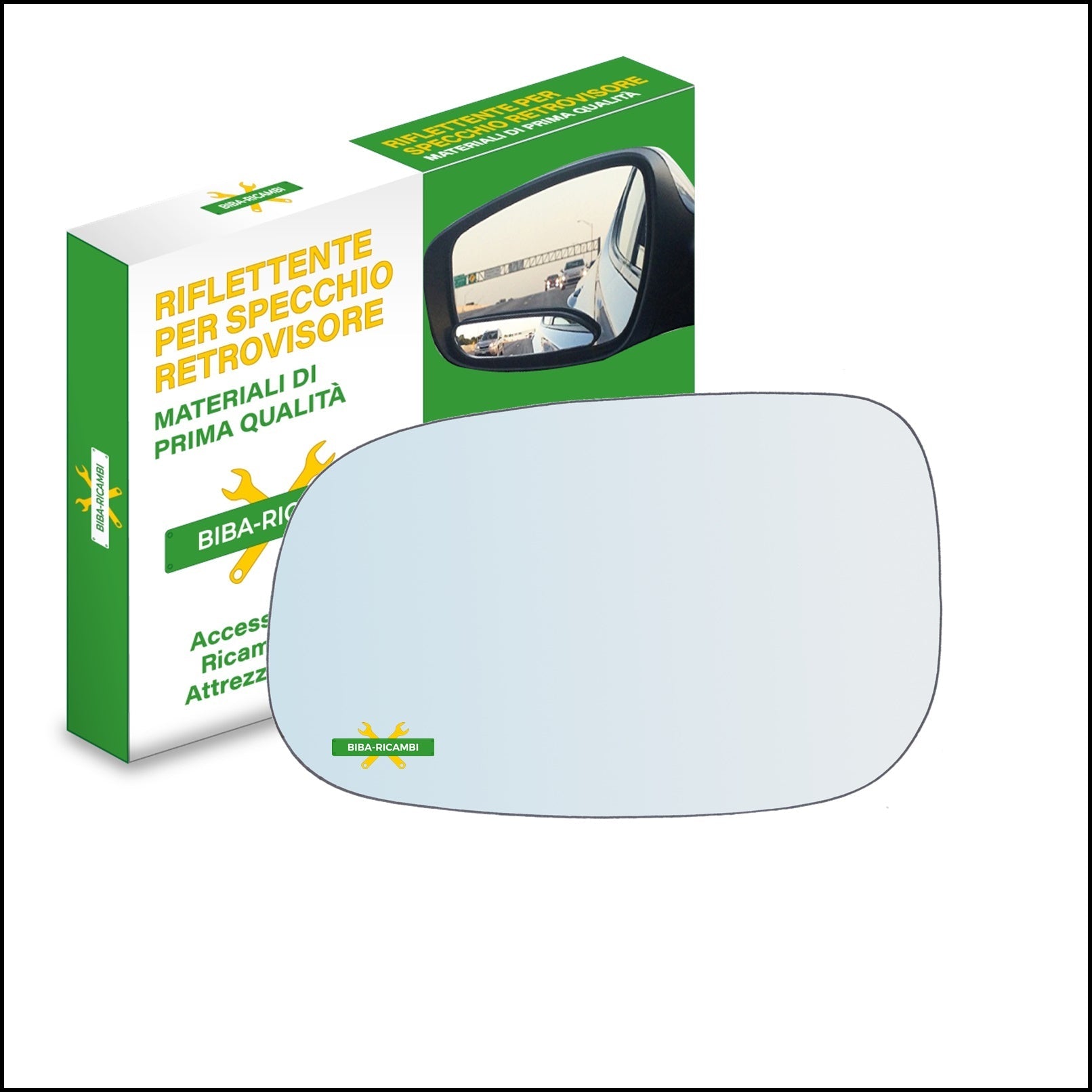 Vetro Specchio Retrovisore Lato Sx-Guidatore Per Volvo C70 II Cabrio solo dal 2007-2009 BIBA-RICAMBI