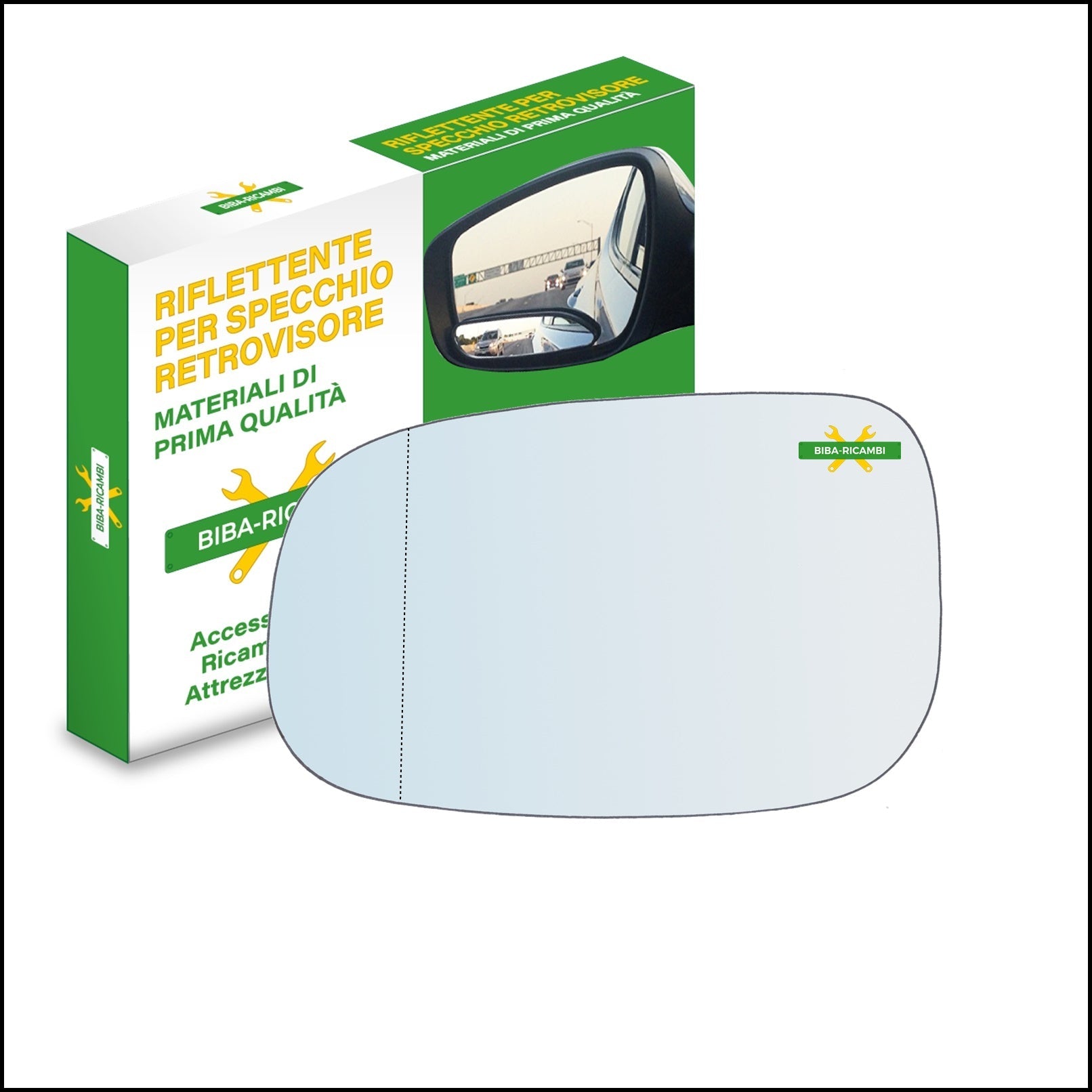 Vetro Specchio Retrovisore Asferico Lato Sx-Guidatore Per Volvo S60 I (384) solo dal 2007-2010 BIBA-RICAMBI