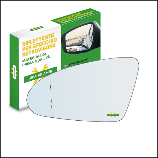 Vetro Specchio Retrovisore Asferico Lato Sx-Guidatore Per Nissan Primera (P12) dal 2002-2008 BIBA-RICAMBI