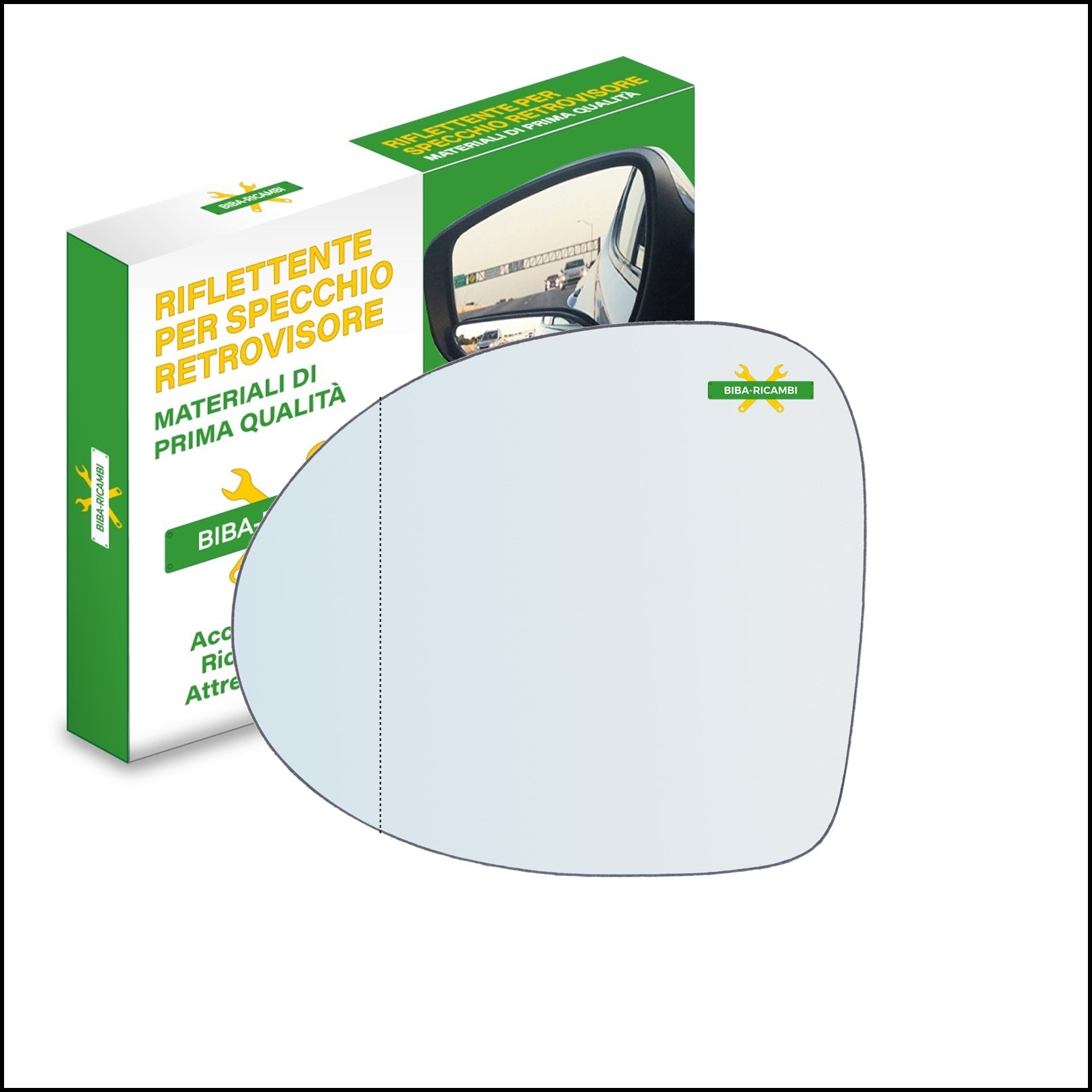 Vetro Specchio Retrovisore Asferico Lato Sx-Guidatore Per Renault Twingo II (CN0) dal 2007> BIBA-RICAMBI