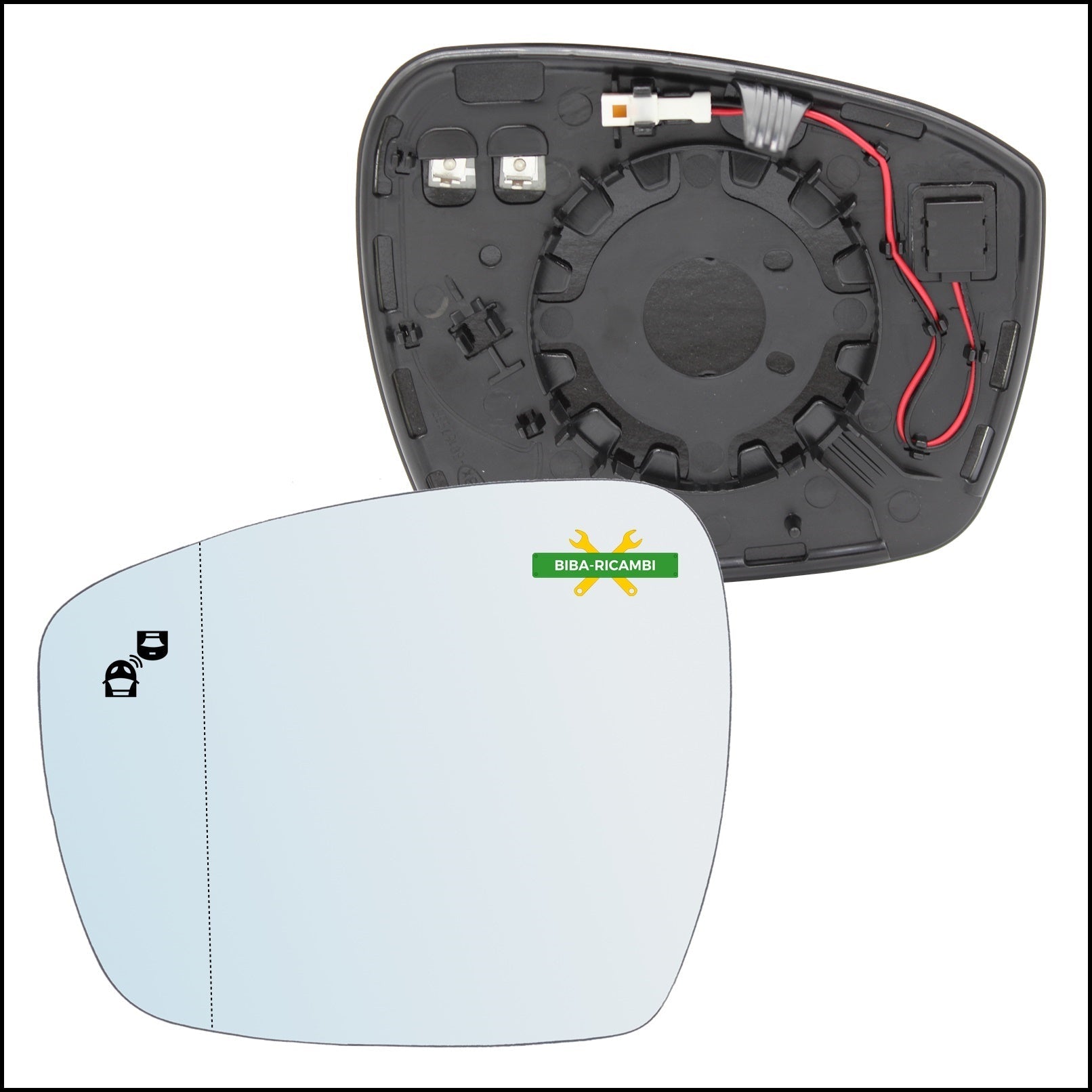 Piastra Retrovisore Termica Blind Spot Lato Sx-Guidatore Per Ford Edge dal 2015> BIBA-RICAMBI