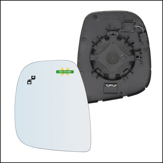V. Piastra Retrovisore Termica Blind Spot Lato Sx-Guidatore Per Peugeot Expert III dal 2016&gt; BIBA-RICAMBI