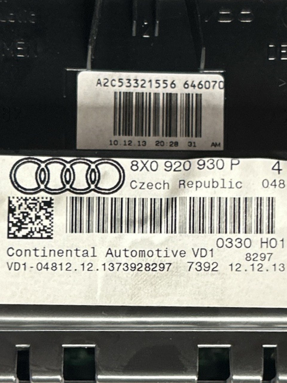 Tachimetro / Contachilometri Audi A1 (8X) 1.6 Diesel (2010 > 2017) cod.8X0920930P