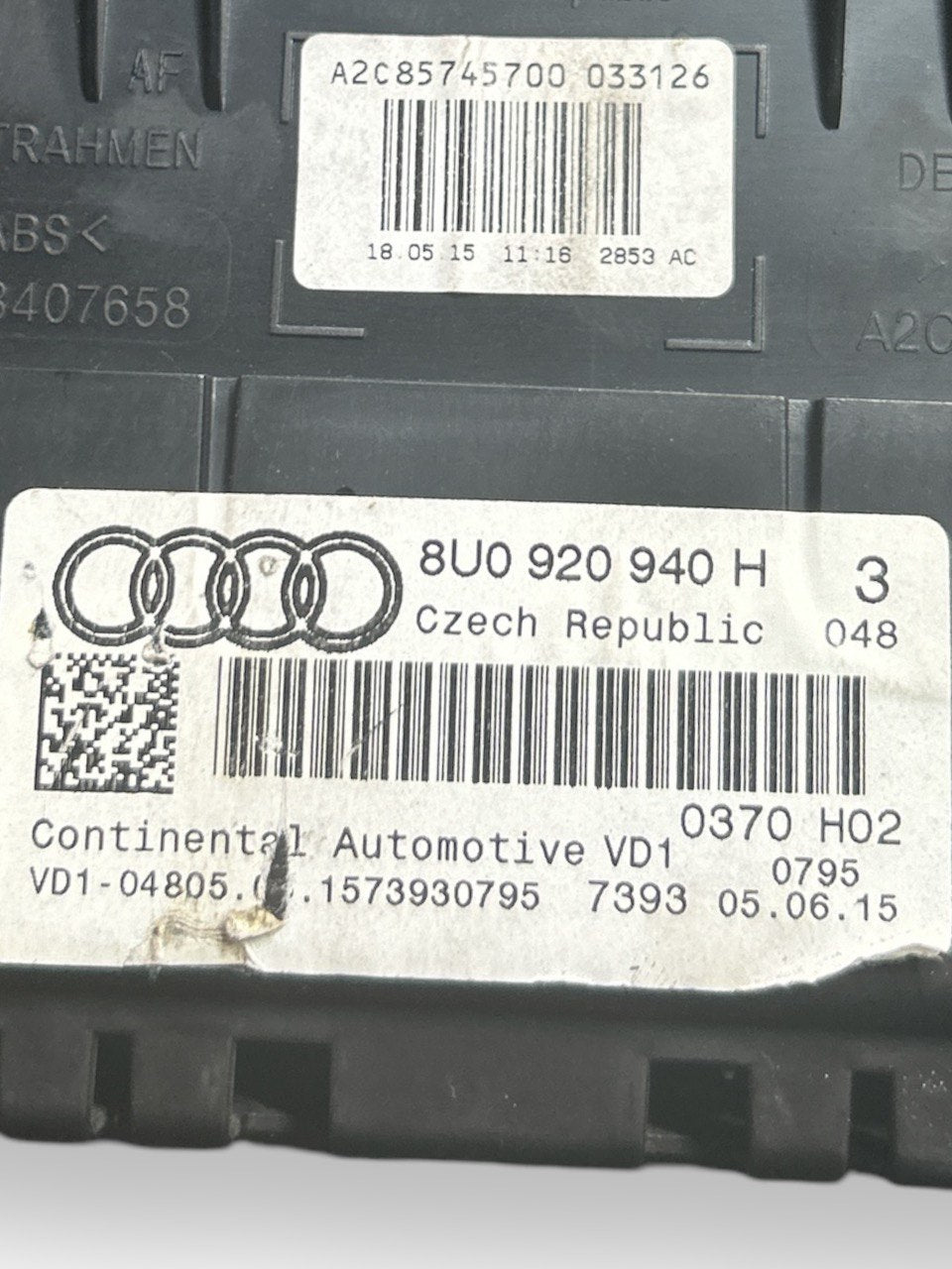 Tachimetro / Contachilometri Audi A3 (8U) 2.0 Diesel (2011 > 2018) cod.8U0920940H