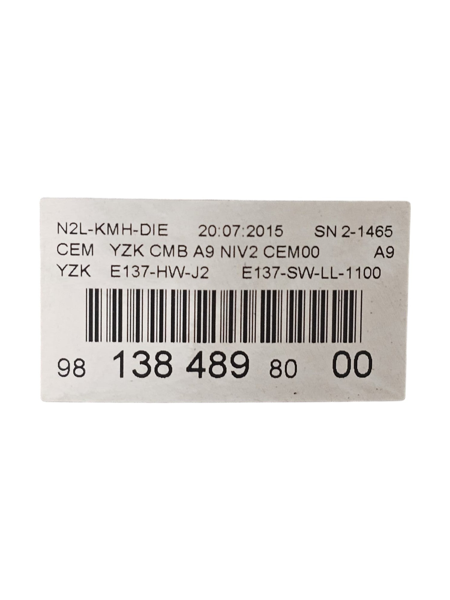 Tachimetro / Contachilometri Peugeot 208 I 1.6 Diesel Cod:981384898000 (2012-2019)