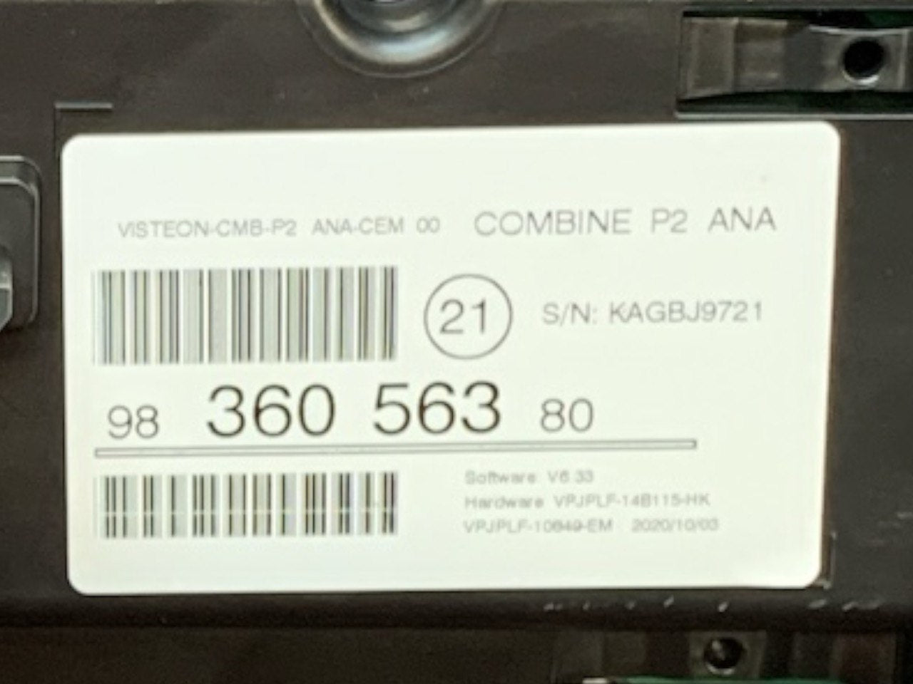 Tachimetro / Contachilometri / Quadro Strumenti Peugeot 208 1.2 Benzina (2021) cod.9836056380