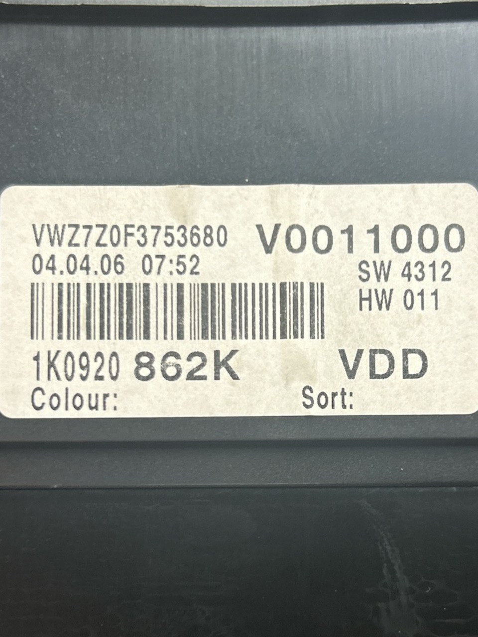 Tachimetro / Contachilometri Volkswagen Golf V 1.9 Diesel (2004 > 2008) cod.1K0920862K