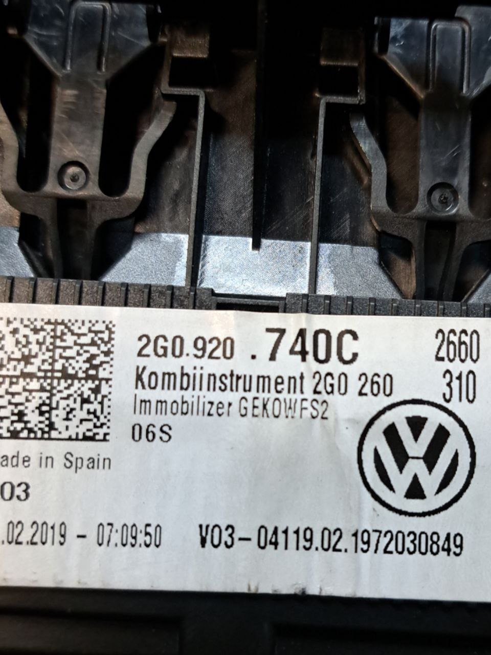 Tachimetro / Quadro Strumenti / Contachilometri Volkswagen Polo 6R 1.0 benzina (2018) COD:2G0920740C
