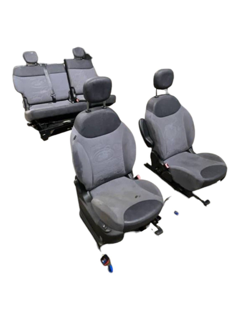 Tappezzeria / sedili Fiat 500L (2014 - )  in pelle e stoffa nera e grigia