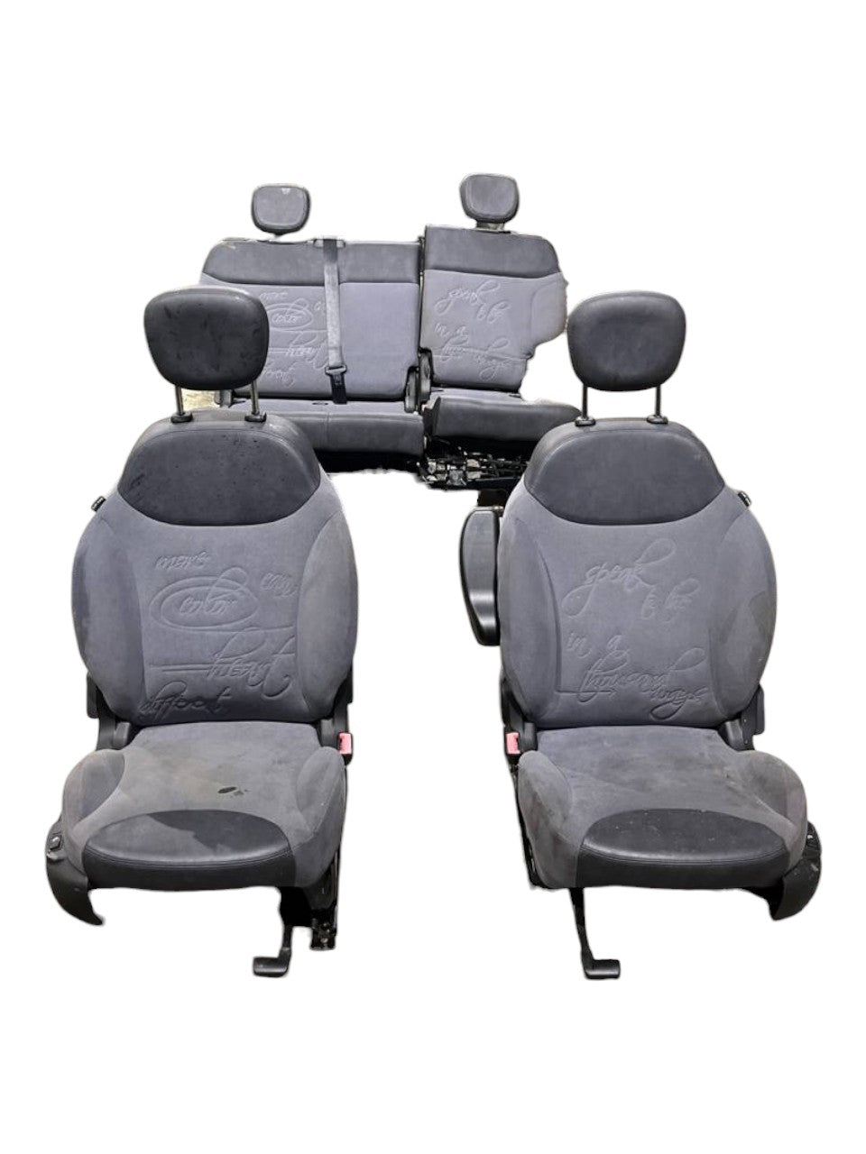 Tappezzeria / sedili Fiat 500L (2014 - )  in pelle e stoffa nera e grigia