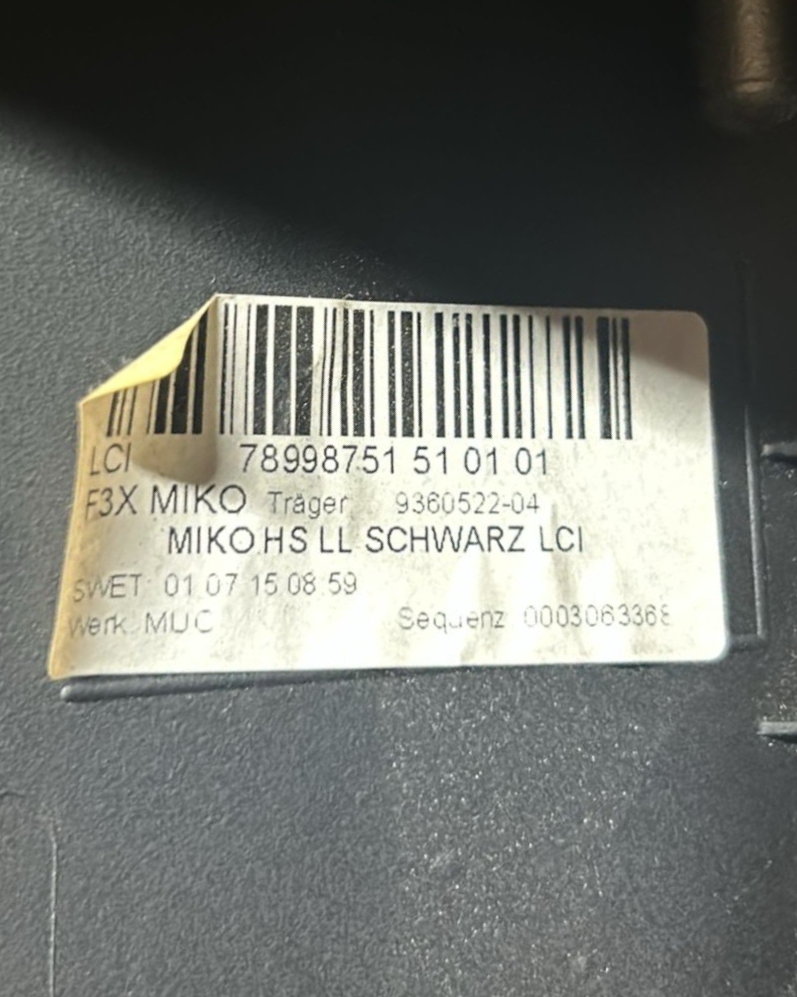 Tunnel Centrale BMW Serie 3 (F31) Touring (2013 > 2019) cod.9360522