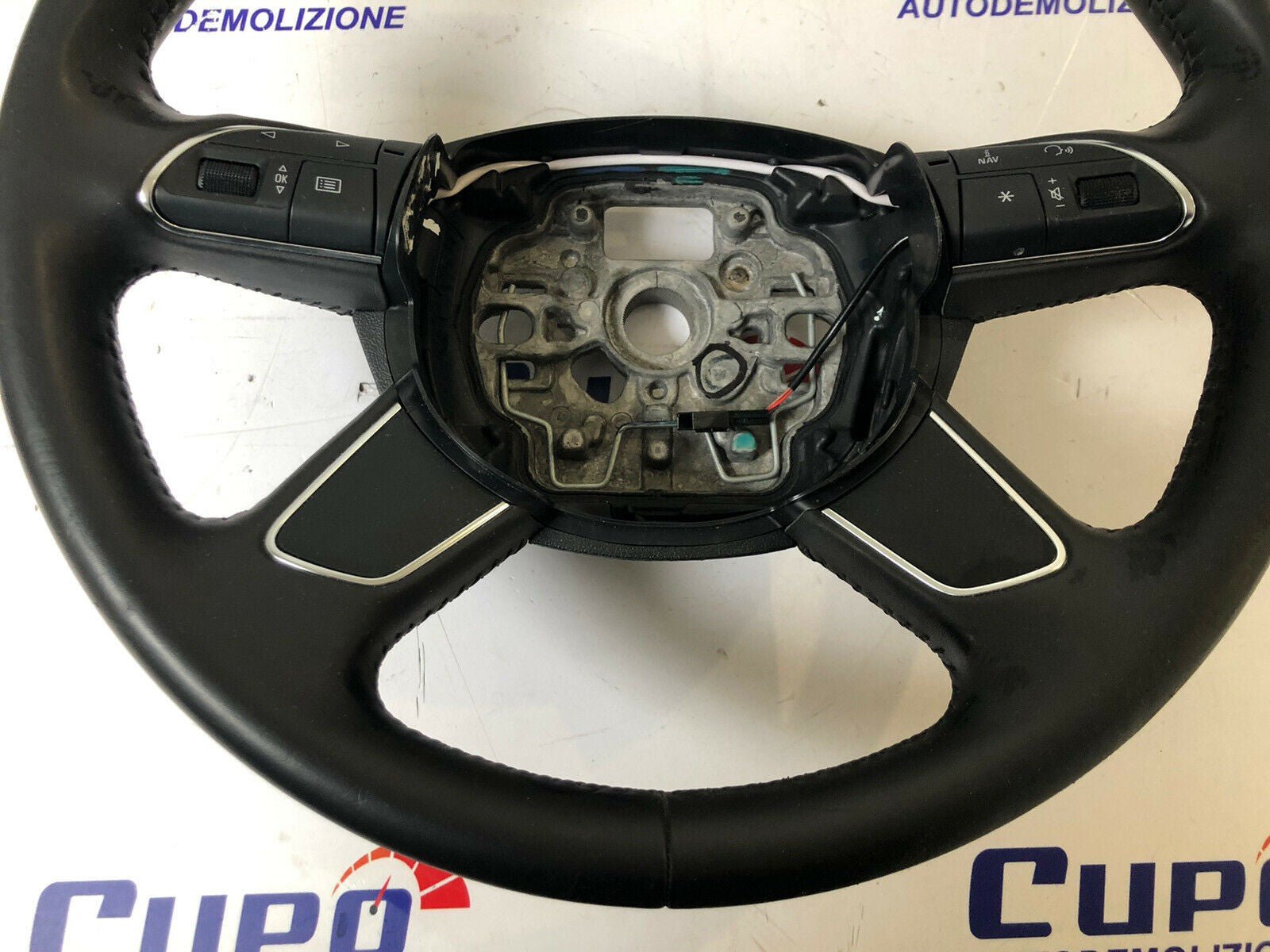 Volante Sterzo Pelle Multifunzione A6 2011-2018 Comandi 4 Razze 6110346 6166763 - BIBA-RICAMBI