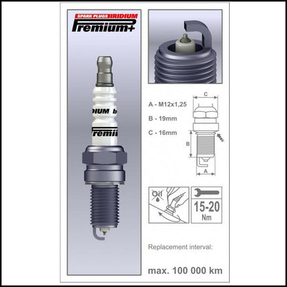 Candela Brisk Iridium Compatibile Per Abarth 124 Spider 1.4 MultiAir 125KW/170CV BIBA-RICAMBI