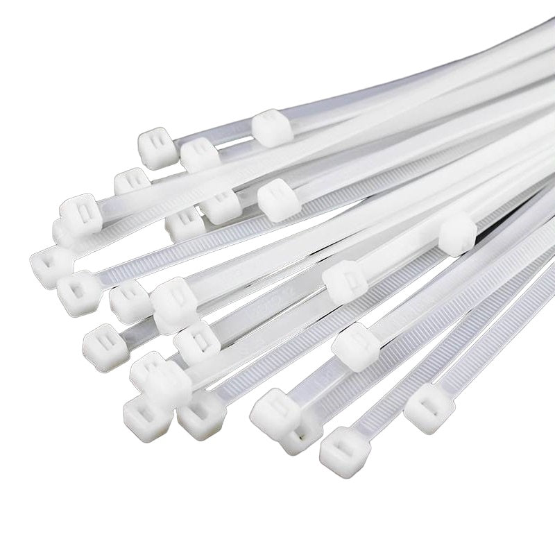 Fascette In Plastica Uso Professionale 4.8 x 250 | Colore Bianco (25Pzz) BIBA-RICAMBI